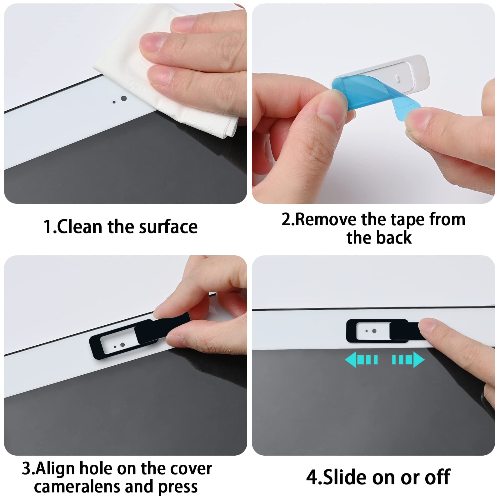 Webcam Cover, 6 Pieces, Laptop Camera Cover, Privacy Shielding Capacity Is Twice As Big As The Traditional, Suitable For Compute