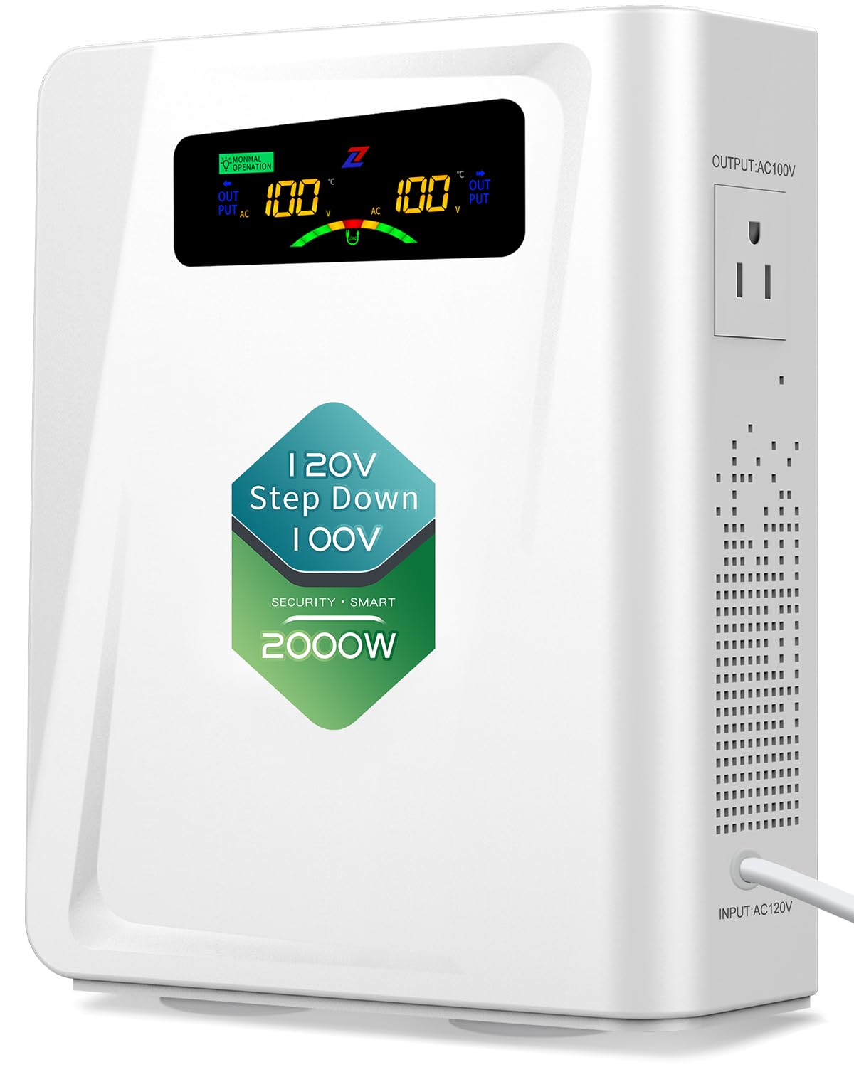 Zhengxi Step Down Transformer 120V To 100V Voltage Converter 2000W, No Noise, Ten Protection Functions, Using Japan Appliances I