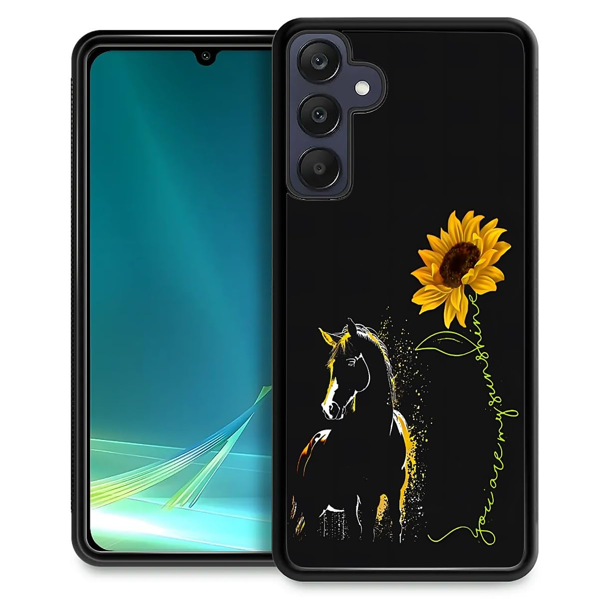 Fkbrcl4U For Samsung Galaxy A25 5G Case, Horse Sunflower Yellow Sunshine Pattern Graphic Design Girl Boy Soft Silicone Hard Acry