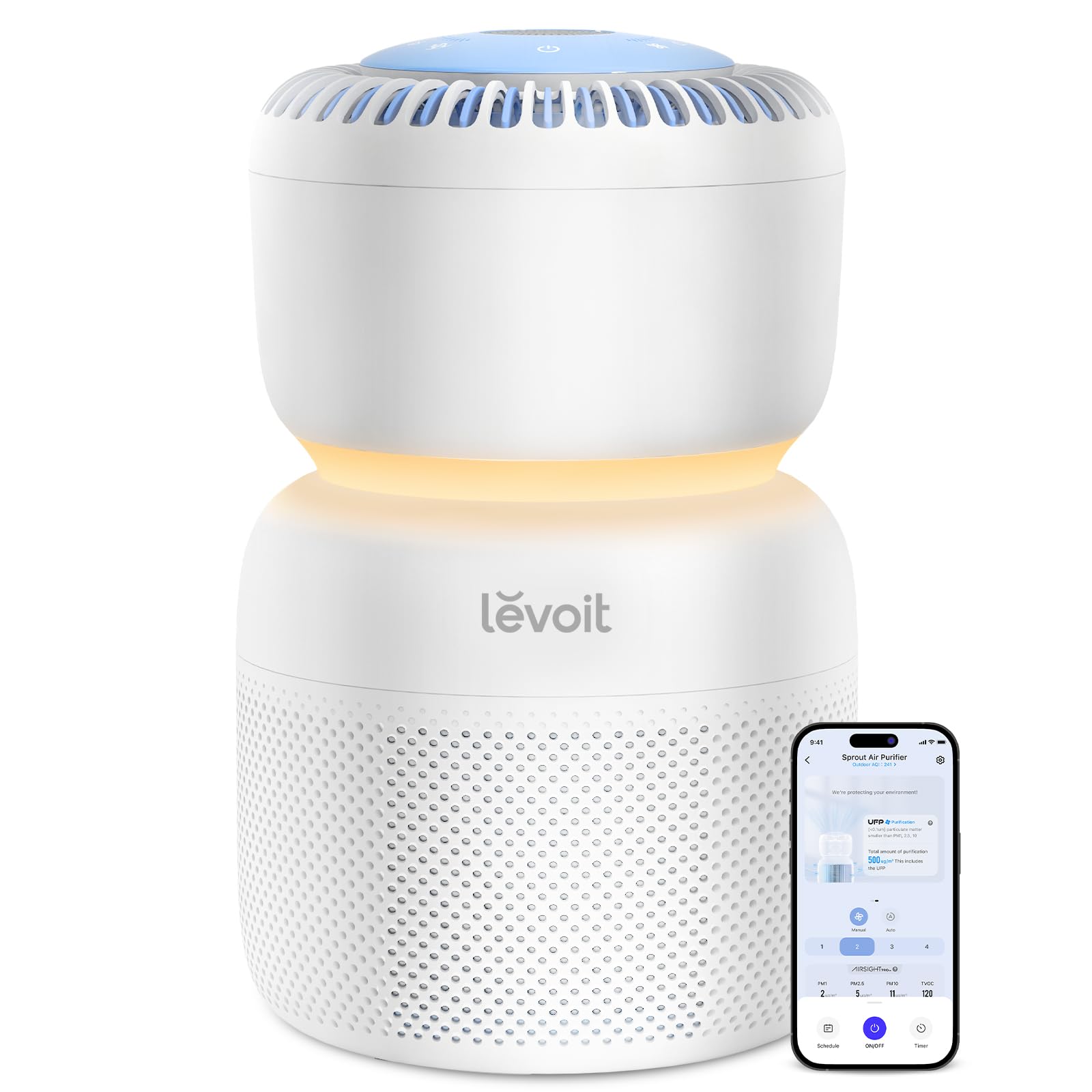 Levoit Air Purifier For Baby With White Noise Sound Machine And Blue Light Free Night Light In Home Bedroom, Hepa Filter With 5