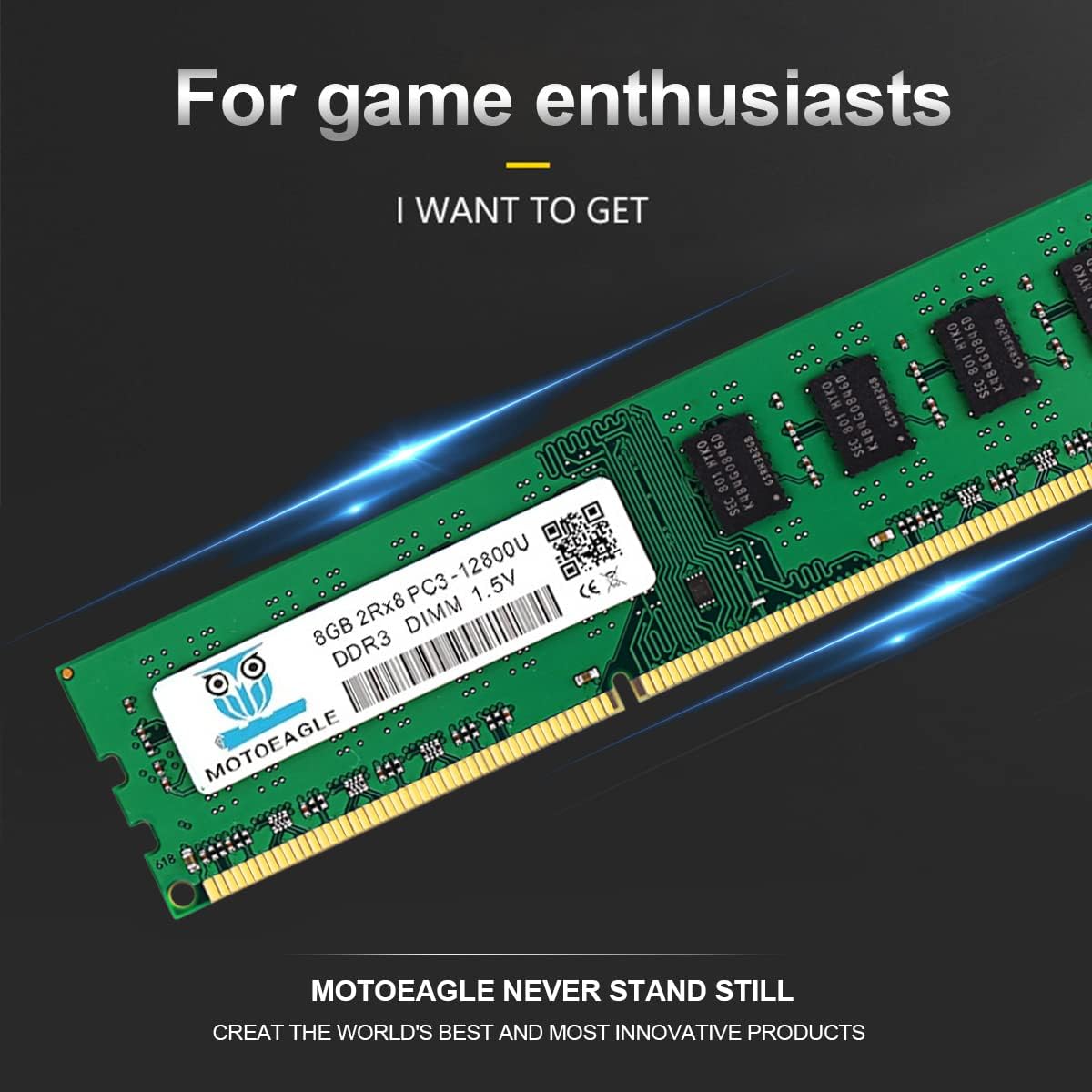 8Gb Pc3 12800U 8Gb Ddr3 1600 Udimm 2Rx8 Dimm Ram Ddr3 1600Mhz Sdram 240 Pin 1.5V Cl11 Non Ecc Desktop Pc Ram