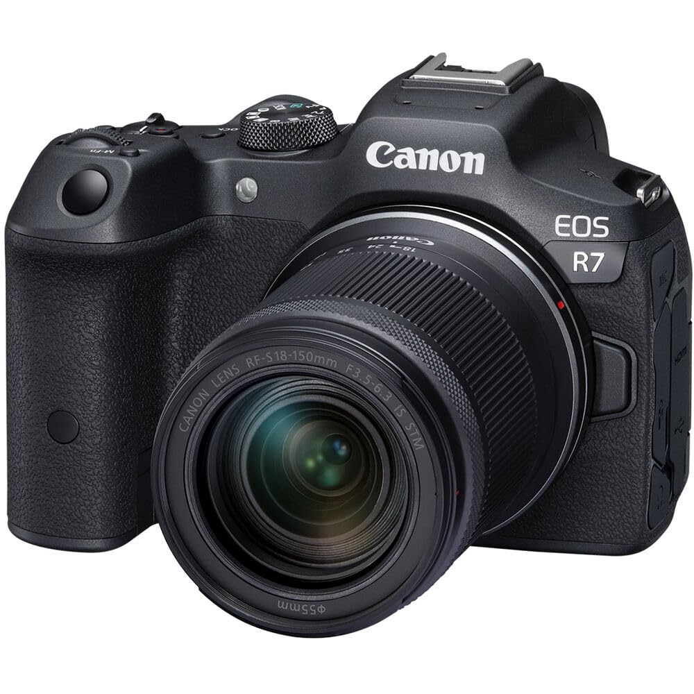 Canon EOS R7 RF S18 150mm F3.5 6.3 IS STM Lens Kit, Mirrorless Vlogging Camera, 32.5 MP Image Quality, 4K 60p Video, DIGIC X Image Processor, Dual Pixel CMOS AF, Subject Detection, Content Creators