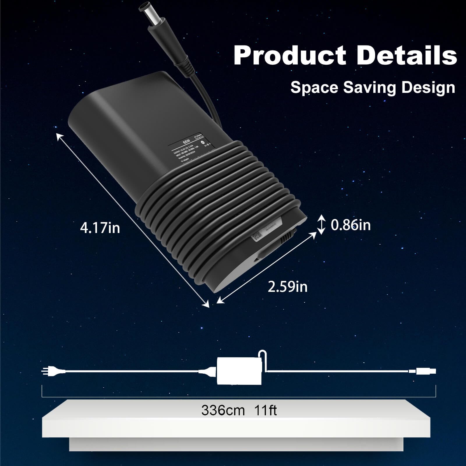 65W 45 Watt Ac Adapter For Dell Laptop Charger,19.5V 3.34A Dell Latitude 5400 5500 5480 5490 5580 5590 7400 7480 7490 7290 7280