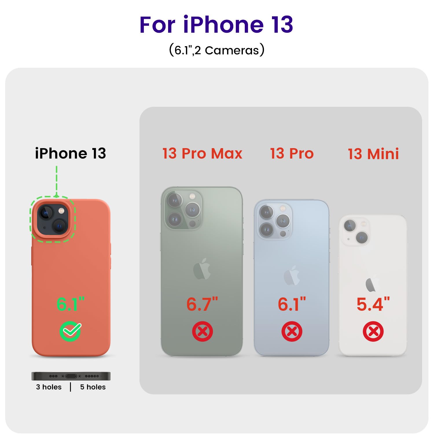 Otofly Designed For Iphone 13 Case, Silicone Shockproof Slim Thin Phone Case For Iphone 13 6.1 Inch (Pink Pomelo)