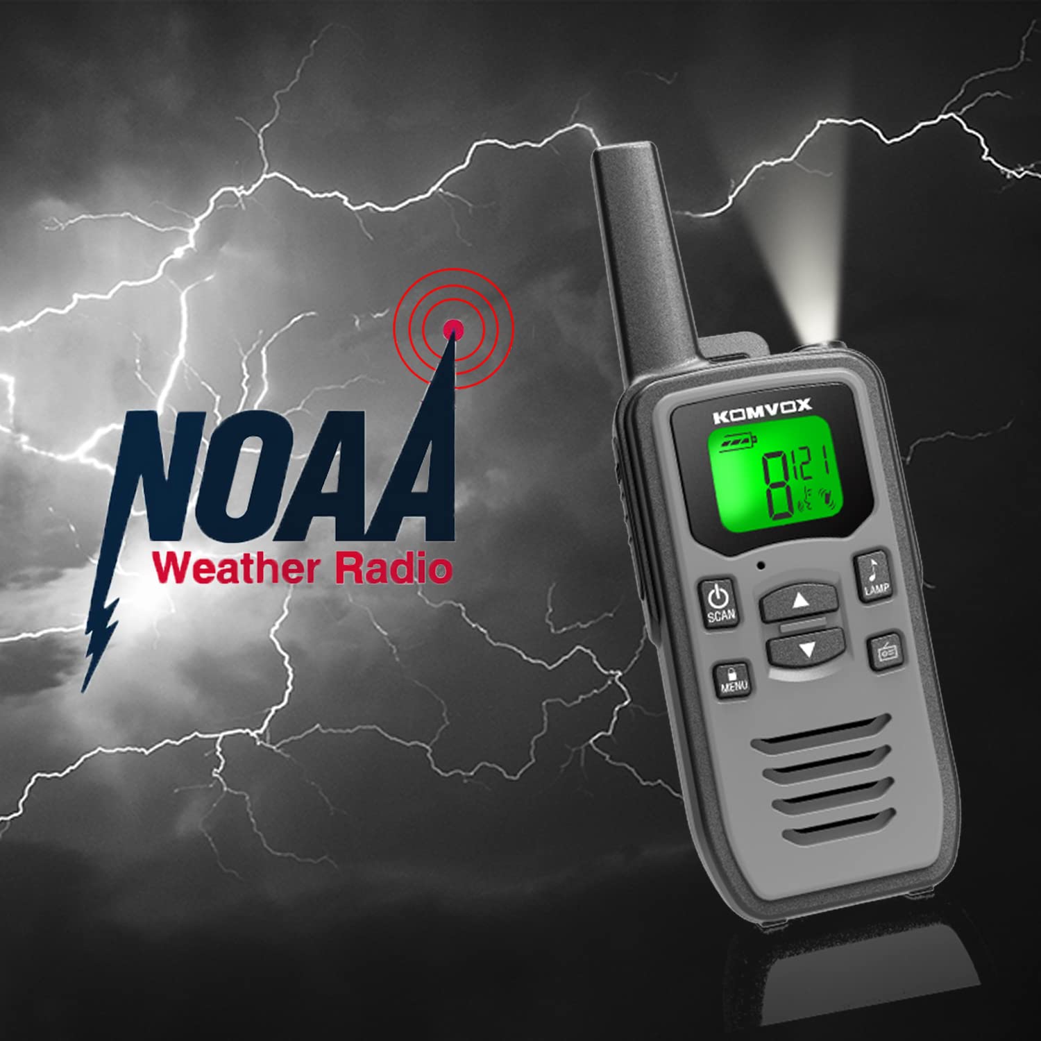 Rechargeable Walkie Talkies For Adults With 36 Channels, Long Range Two Way Radio Walkie Talky With Noaa Weather Alerts, Emergen