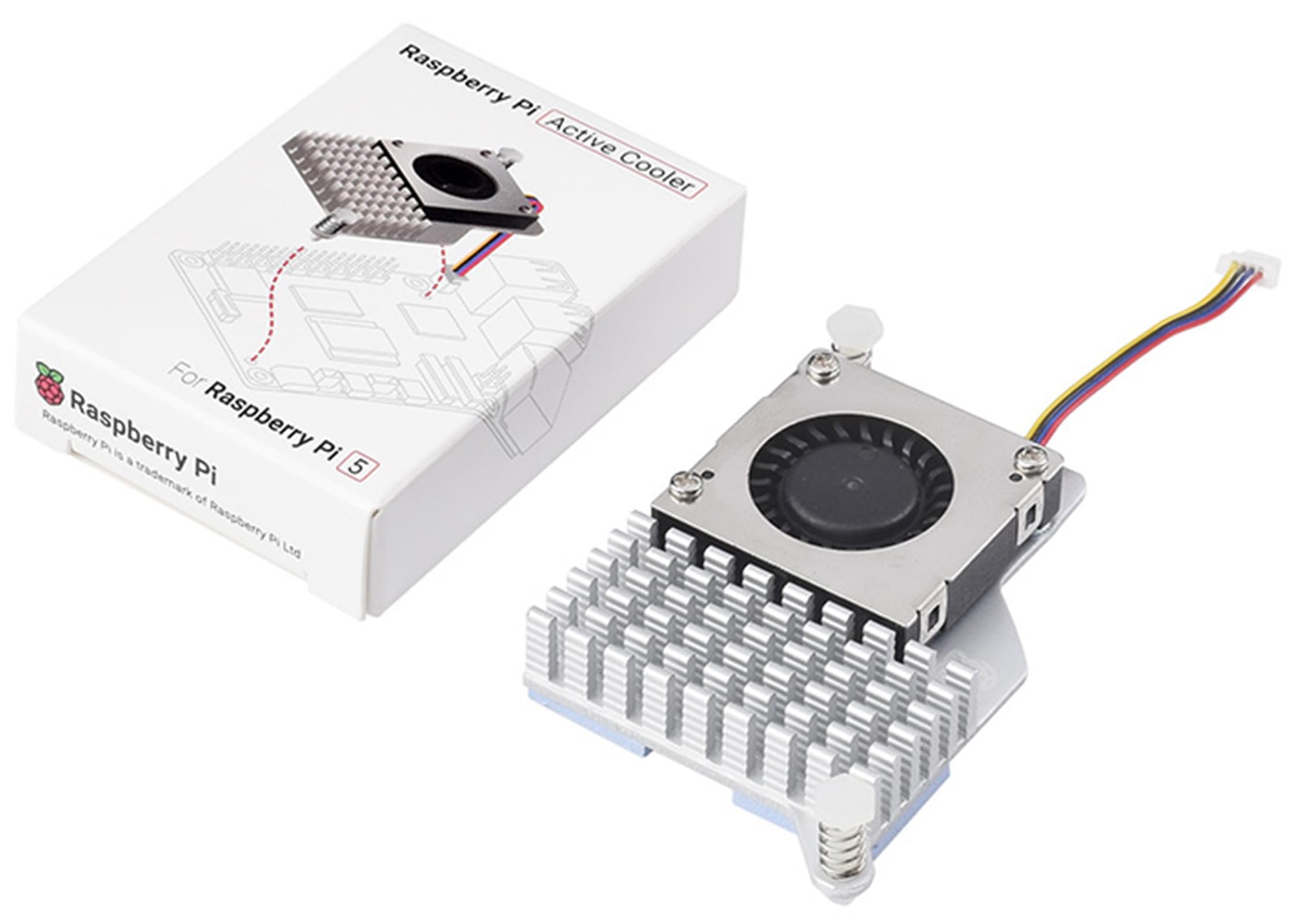 for Raspberry Pi 5 Official Raspberry Pi 5 Active Cooler, Pi5 Active Cooler Combines Temperature-Controlled Blower Fan and Alumi