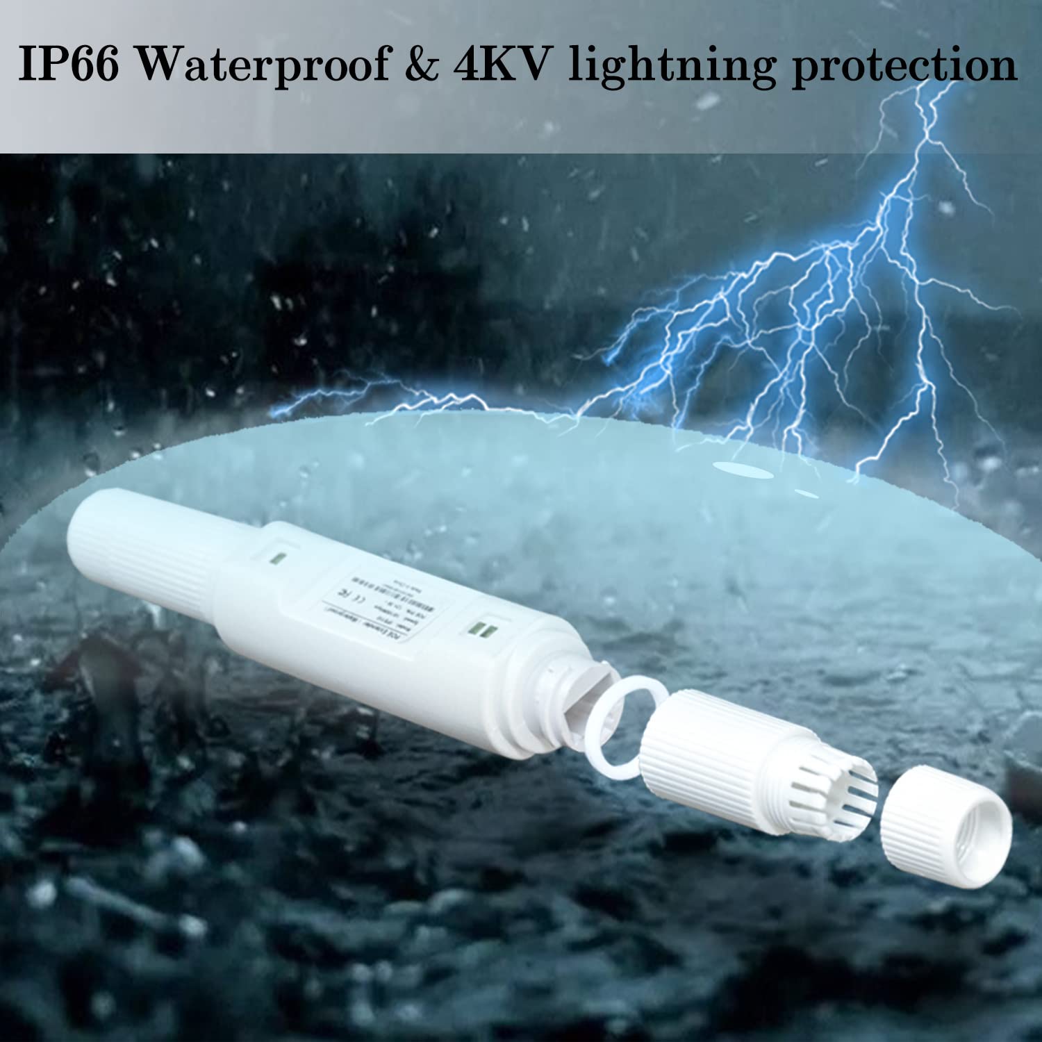 Poe Extender, 10/100Mbps, Outdoor Ip66 Waterproof, 1 Channel Poe Repeater, Poe Amplifier, Poe Booster, Comply With Ieee 802.3At