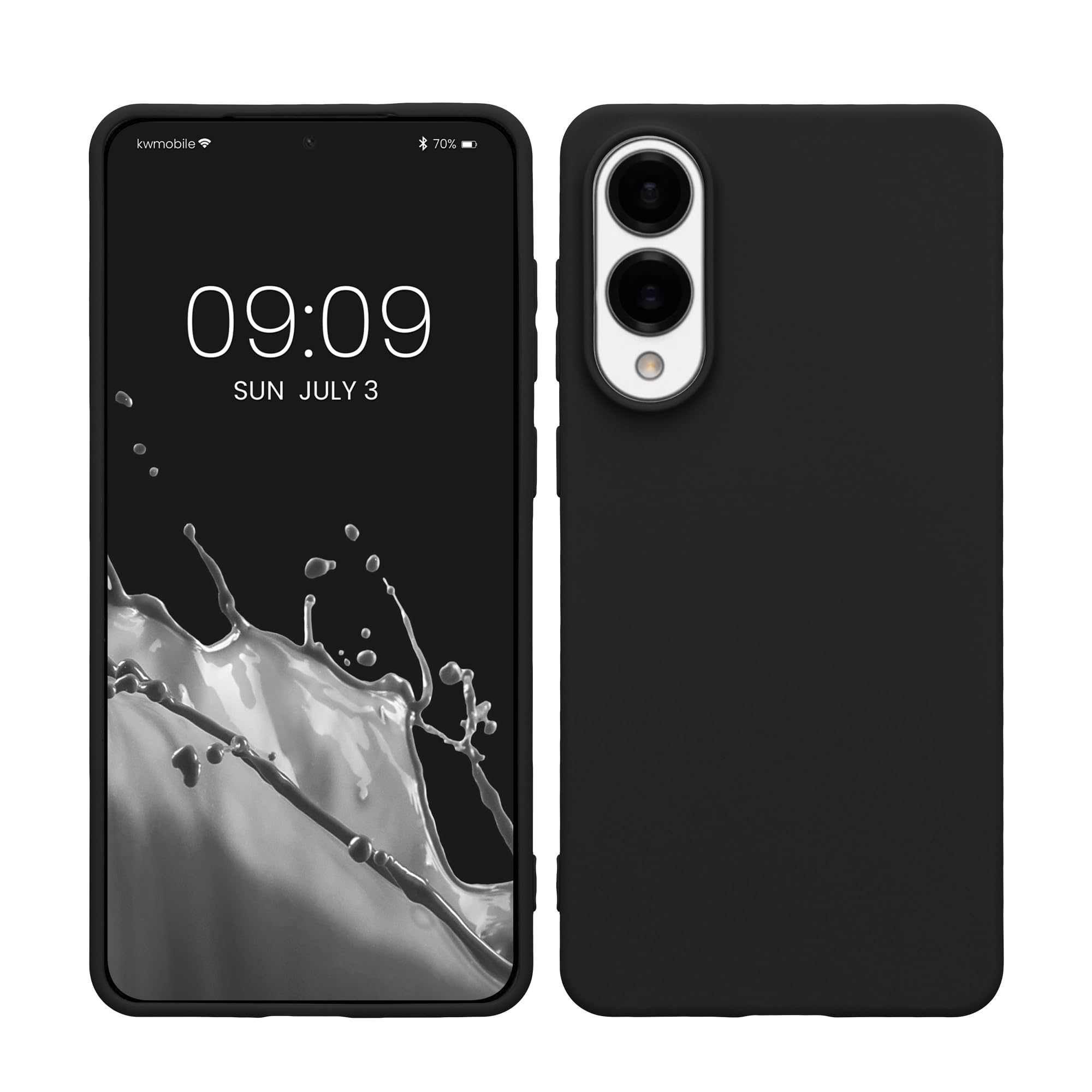 kwmobile Case Compatible with Samsung Galaxy S25 Edge Case - Soft Slim Protective TPU Silicone Cover - Black