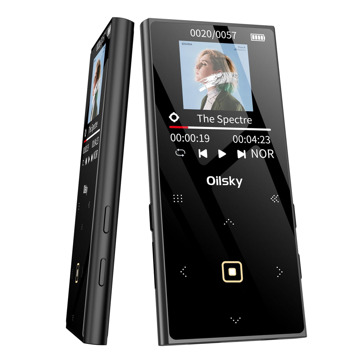 64Gb Mp3 Player Bluetooth 5.0, Oilsky Portable Digital Lossless Music Player With Fm Radio, Built In Speaker, Touch Button, Voic