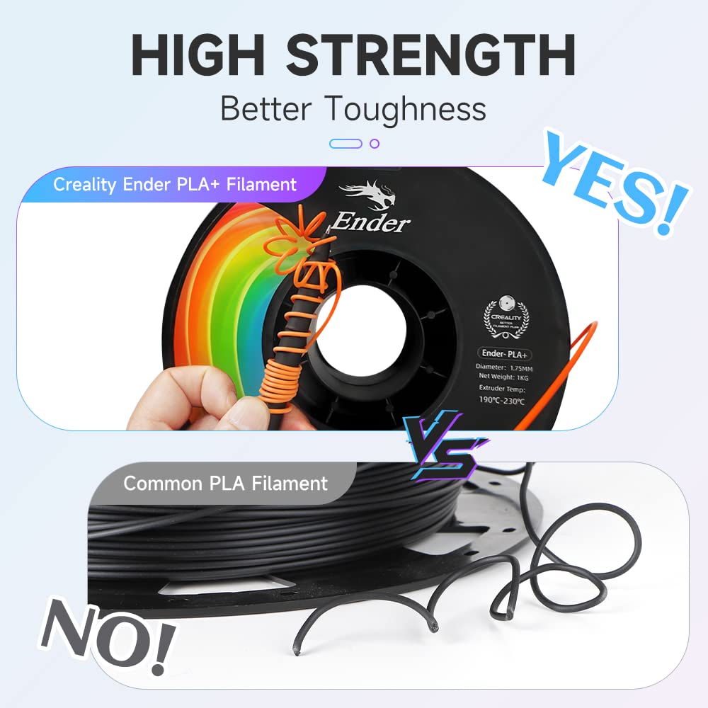 Official 3D Printer Filament Ender Pla Pro Filament, Creality Pla+ 3D Printing Filament, Durable And Resistant, Smooth, Overhang