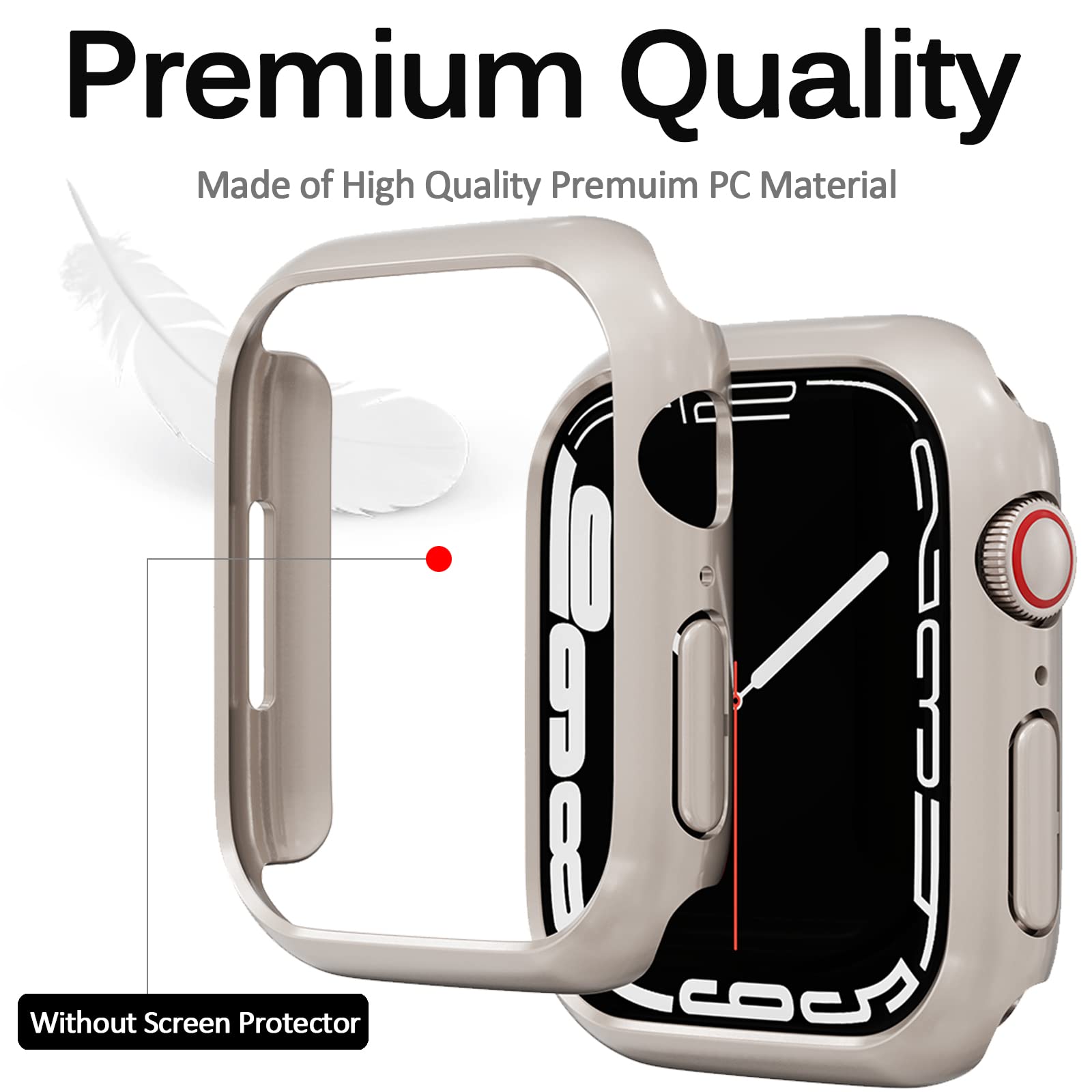 Miimall Compatible Apple Watch Series 8/7 41Mm Case All Around Protective Cover Lightweight Shockproof Hard Pc Protector Frame C