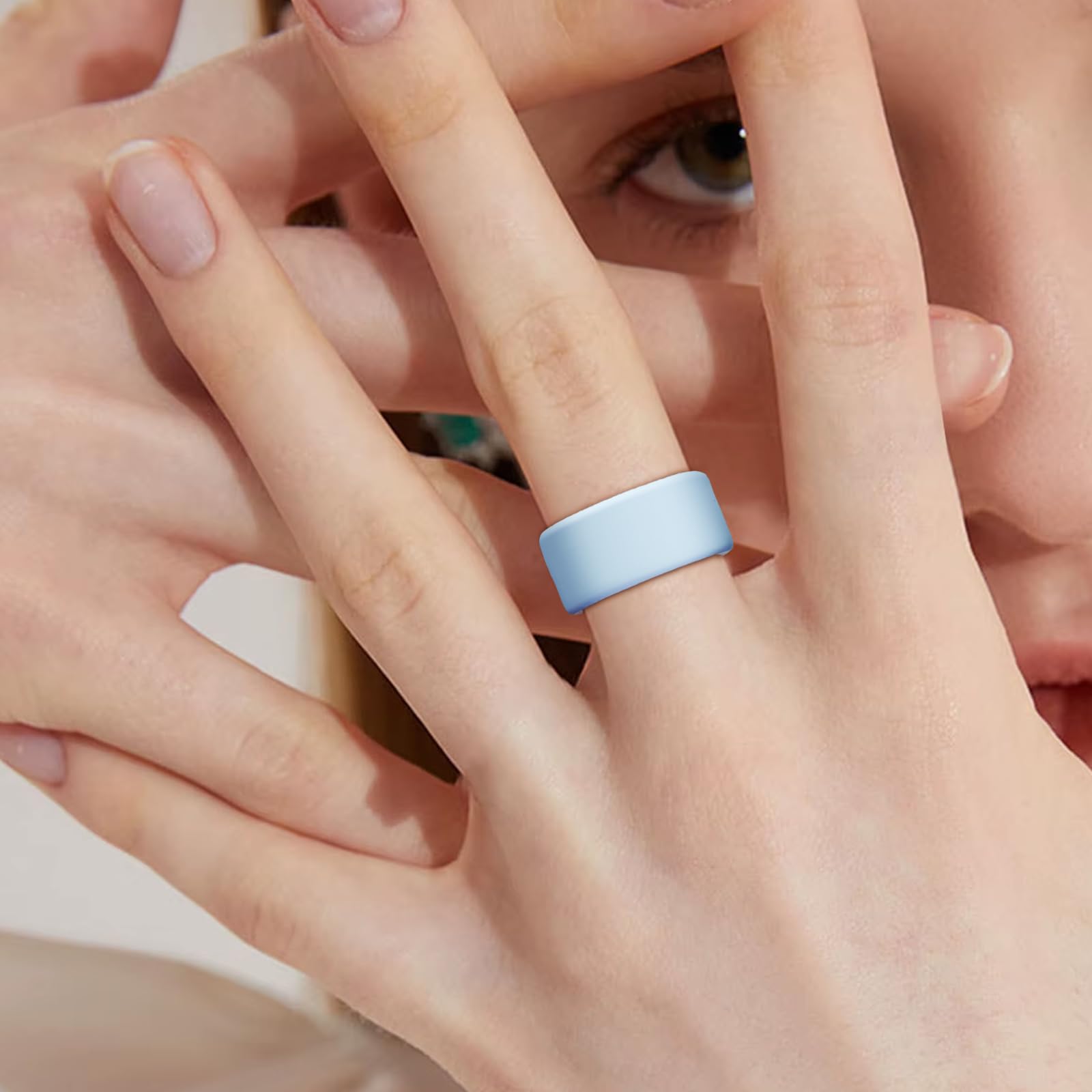 8 Pack Protector Compatible With Ringconn Gen 2/ 2 Air/ 1, Oura Ring Gen 4/3 | Anti Scratch Elastic Silicone Cover For Working O