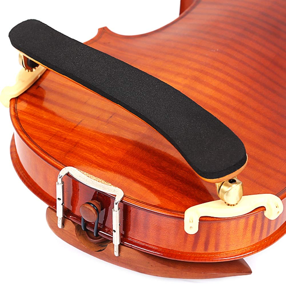 Maxmartt Violin Shoulder Rest For 3/4 4/4 Violin Adjustable Feet Black Soft Foam Pad Rubber Violin Shoulder Rest Pad Holder
