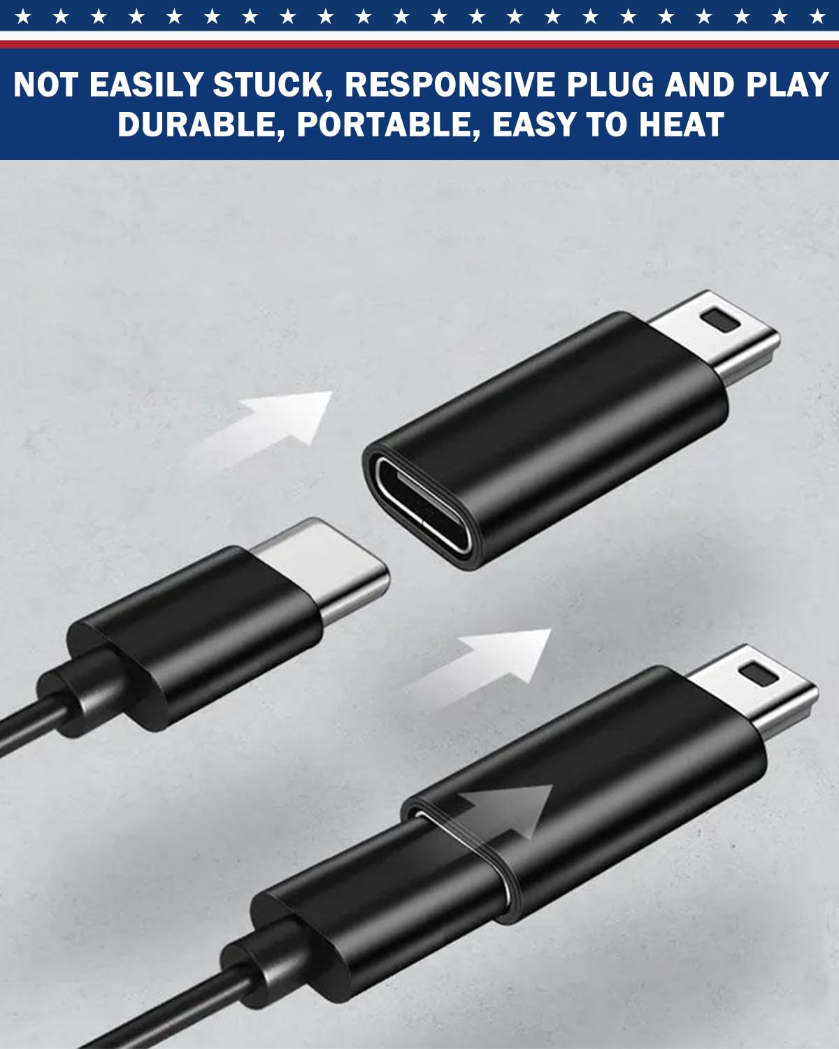 Usb C Adapter 8 Pack Mini Usb To Usb C, Type C Female To Mini Usb Male Adapter, Mini Usb Cable Convert Connector, Support Charge