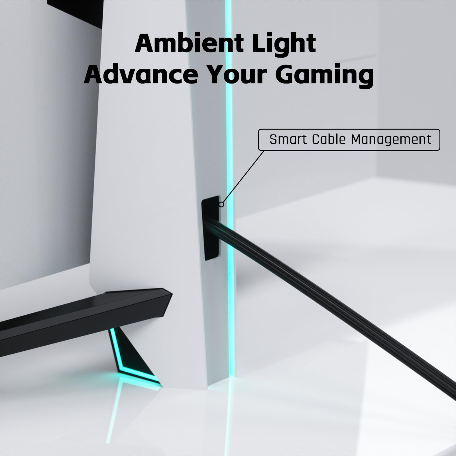 Ktc G42P5/G48P5S Stand Set - White Monitor Stand, For 42/48 Inch Oled Monitor, Sturdy Metal Design, -5 ~ +20 Tilt With Rgb Light