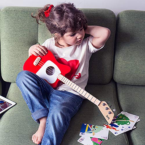 Loog 3 String Acoustic Kids Guitar For Beginners, App & Lessons, Green, For Children (Lgmig)