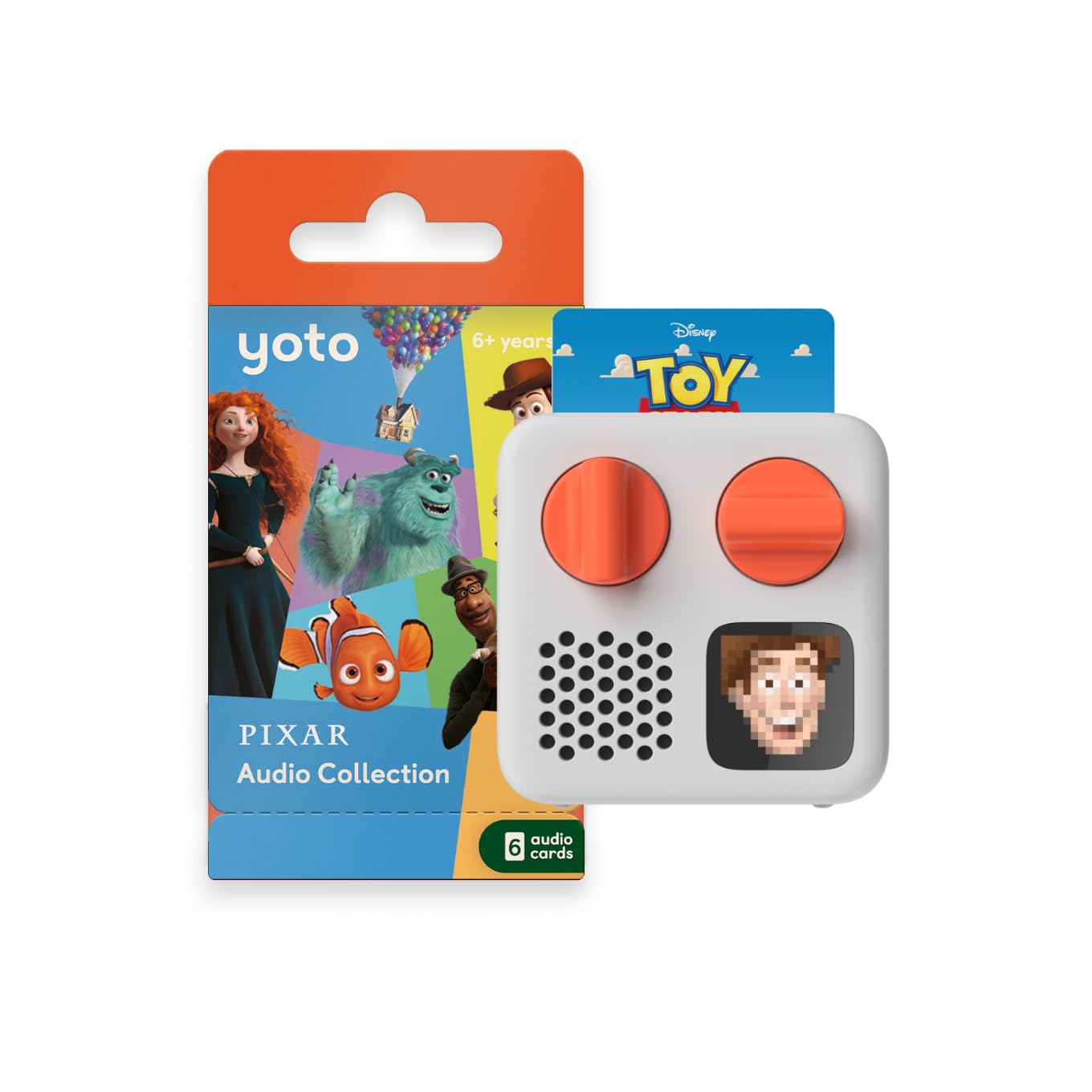 Yoto Mini (2024 Edition) + Disney Pixar Bundle - Kids Screen-Free Bluetooth Audio Player, All-in-1 Travel Device for Stories Mus