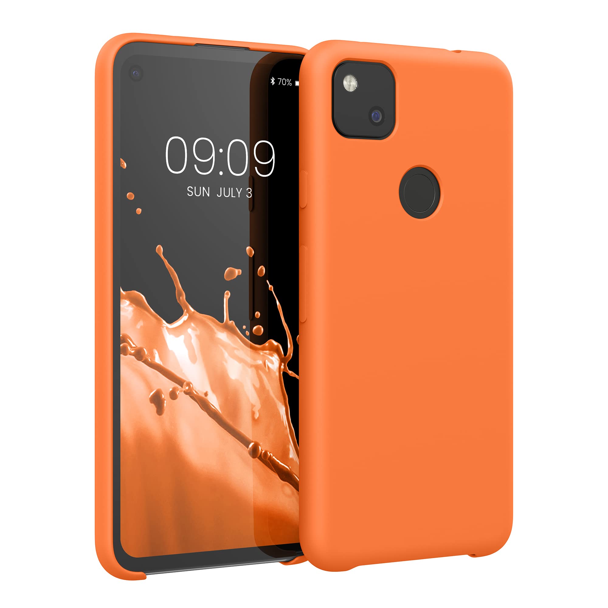 Kwmobile Case Compatible With Google Pixel 4A Case   Tpu Silicone Phone Cover With Soft Finish   Fruity Orange