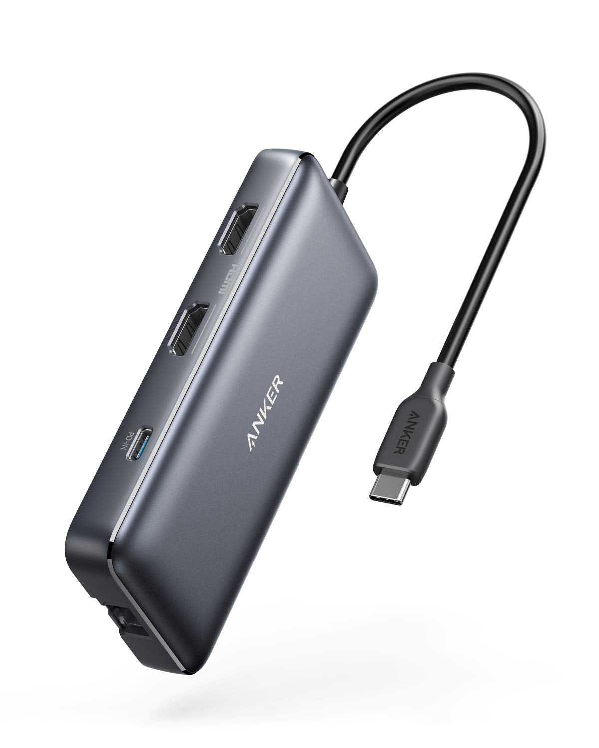 Anker 553 Usb C Hub, 8 In 1 Usb C Dock, Dual 4K Hdmi Usb C To Usb Adapter, 1 Gbps Ethernet Usb Hub, 100W Power Delivery, Sd Card