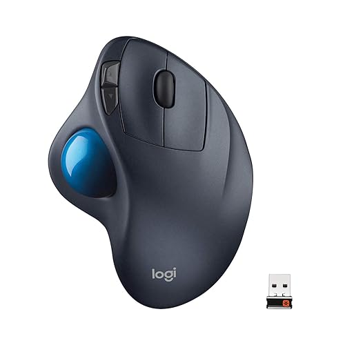 Logitech M570 Wireless Trackball Mouse     Ergonomic Design With Sculpted Right Hand Shape, Compatible With Apple Mac / Microsof