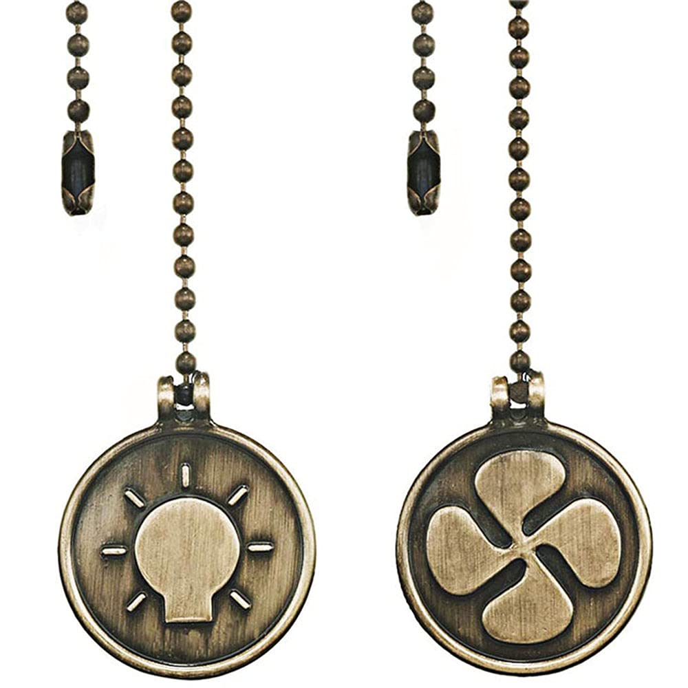 Ceiling Fan Pull Chain Decorative Extender A Set Of 2 Ornaments 12 Inches Vintage Bronze Color Pull Chain Extension For Ceiling 