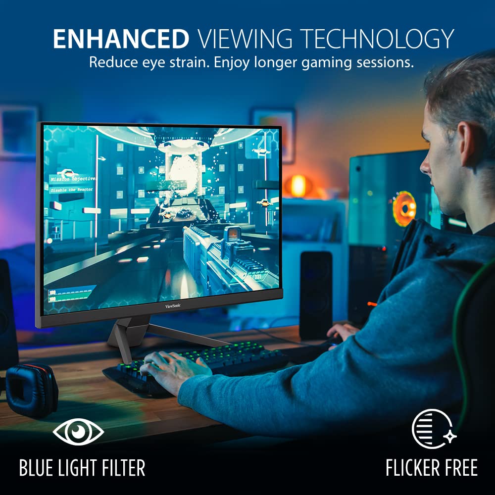 Viewsonic Vx2767-Mhd 27 Inch 1080P Gaming Monitor With 100Hz, 1Ms, Ultra-Thin Bezels, Freesync, Eye Care, Hdmi, Vga, And Dp