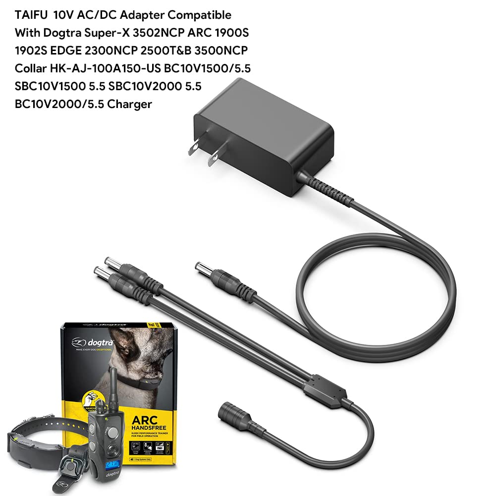 For Dogtra Charger, Taifu 10V Power Adapter Replacement Charger For Arc 1900S 1902S Dogtra Super X 3502Ncp 2300Ncp 2500T&B 3500N