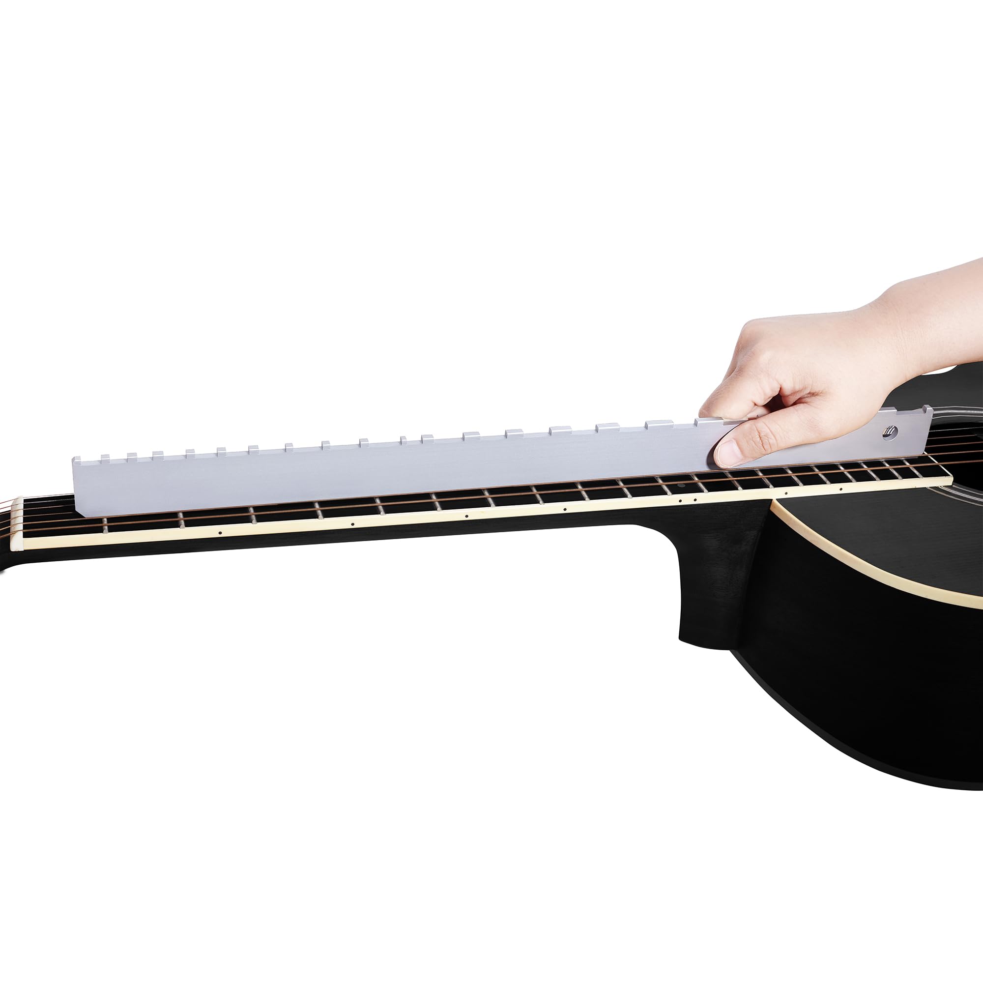 Muzikion 4mm Thick Notched Straight Edge Guitar Neck Tool for Gibson & Fender, Model Muzik-003