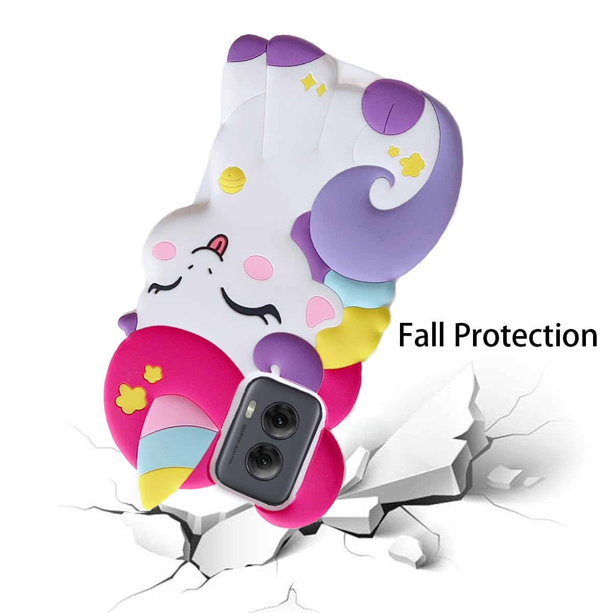 Wifantien 3D Cute Unicorn Soft Case For Moto G Power 5G 2024,Cartoon Kawaii Fashion Character Unicorn Horse Kids Girls Women Sof
