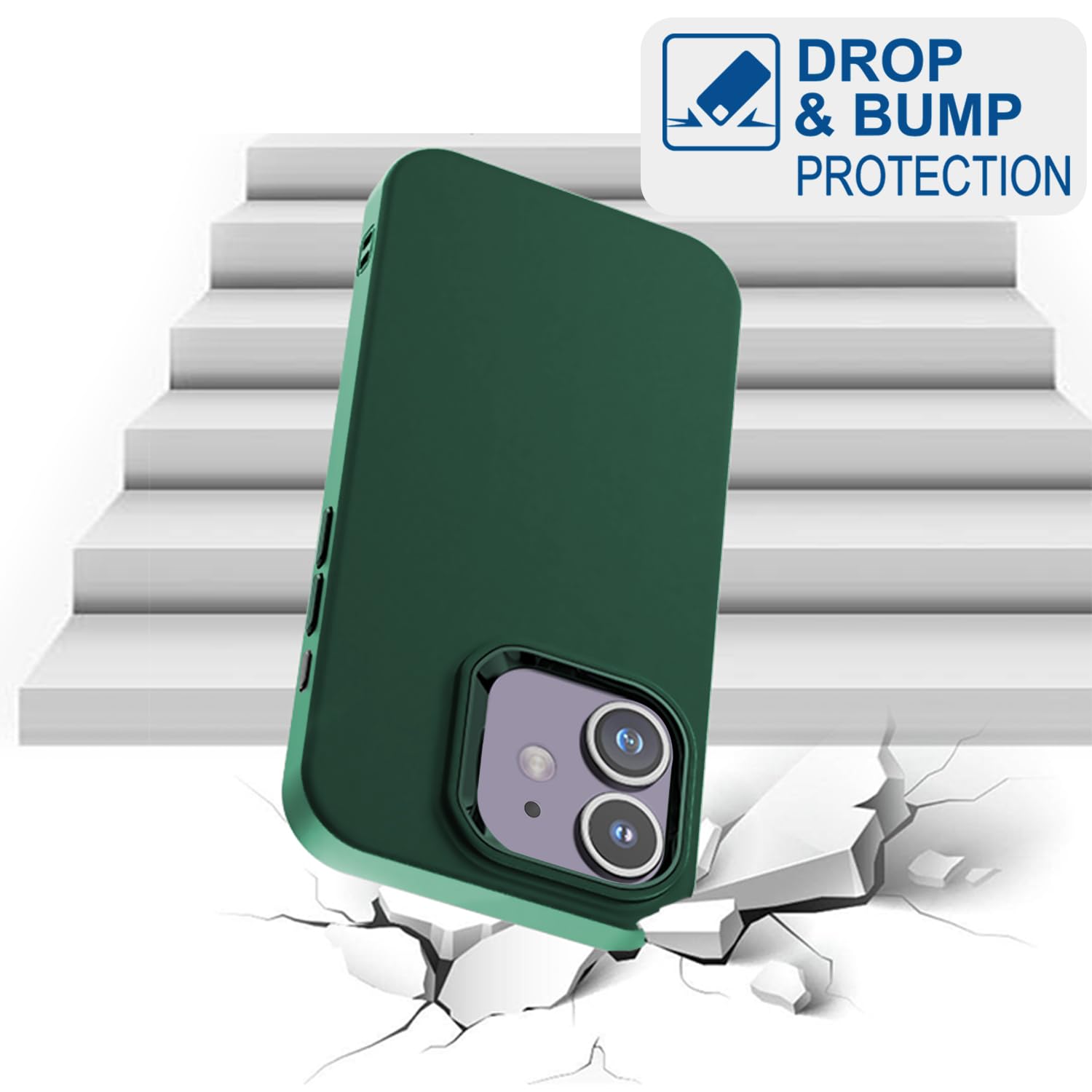 Tenoc Phone Case Compatible With Iphone 12 & Iphone 12 Pro, Green Case Anti Fingerprint Protective Bumper Matte Cover For 6.1 In