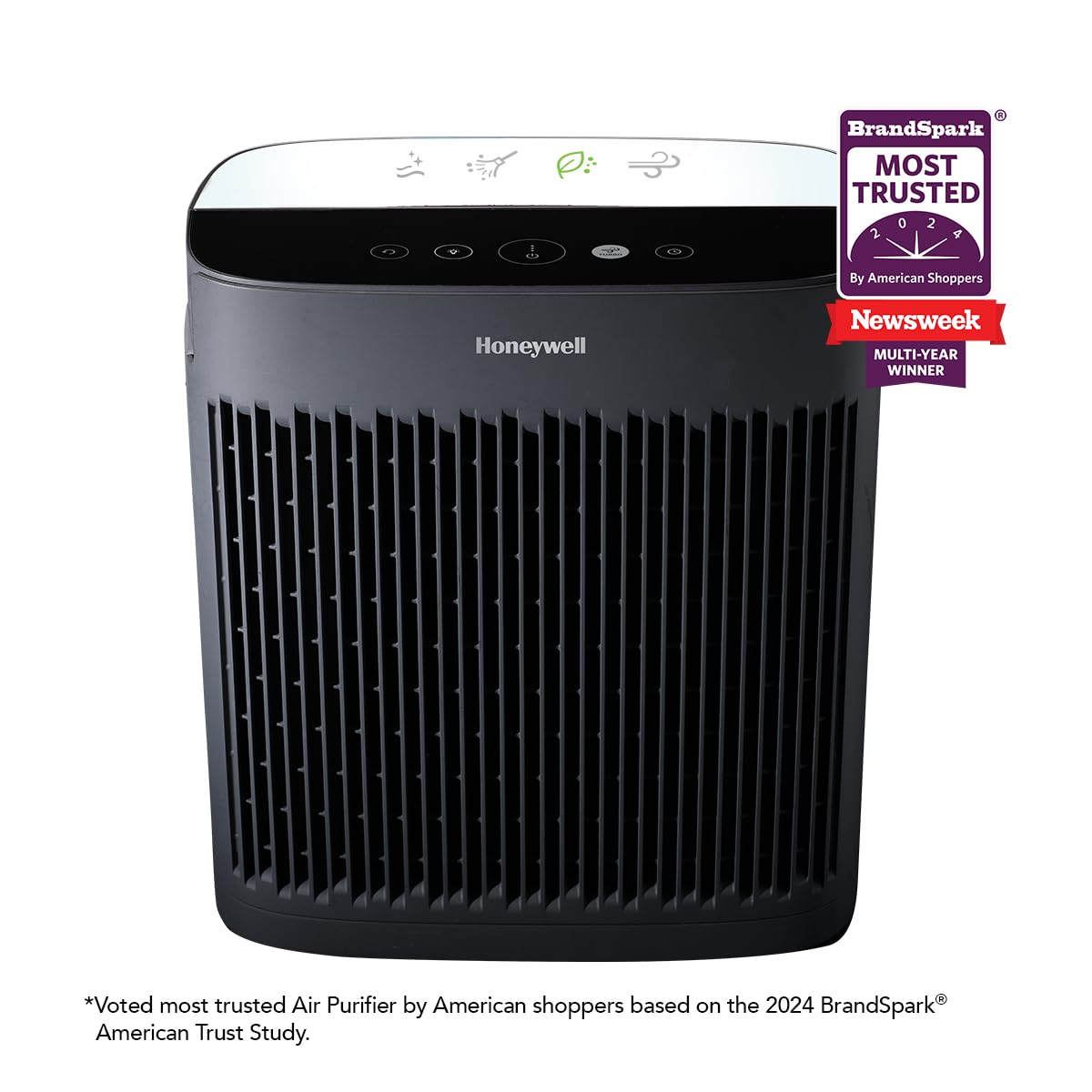 Honeywell Insight Hepa Air Purifier With Air Quality Indicator For Medium Large Rooms (190 Sq Ft), Black   Wildfire/Smoke, Polle