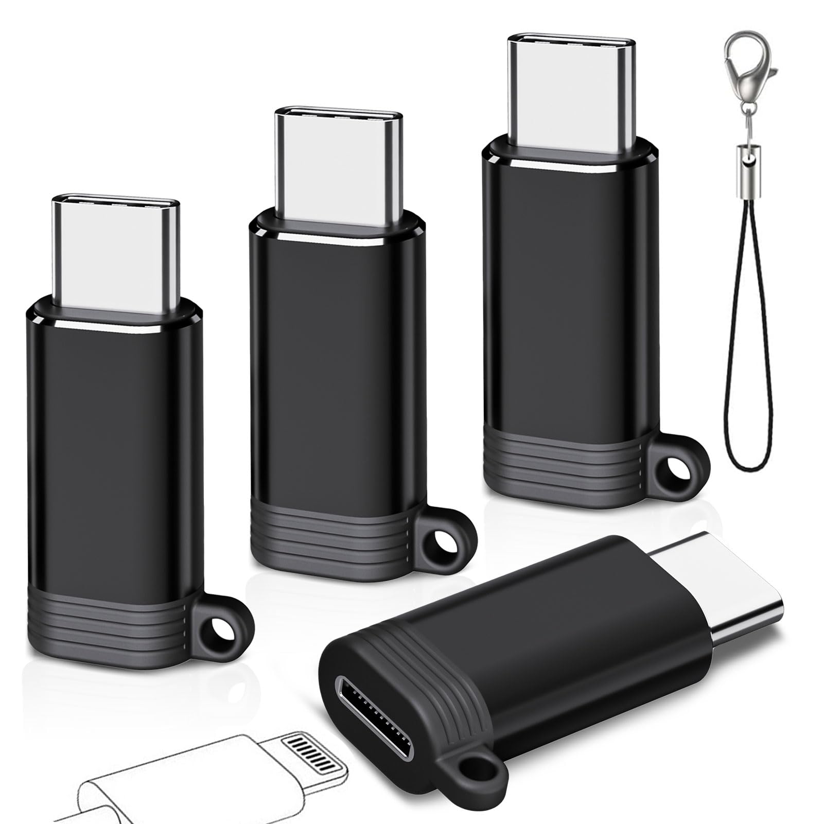 AKAHORI Lightning to USB C Charging Adapter 4 Pack