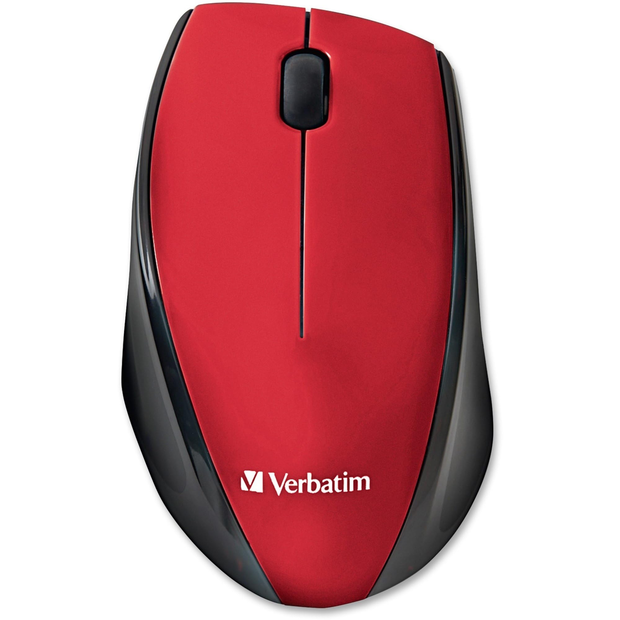 Verbatim Wireless Multi Trac Mouse 2.4Ghz With Nano Receiver   Ergonomic, Blue Led, Portable Mouse For Mac And Windows   Red