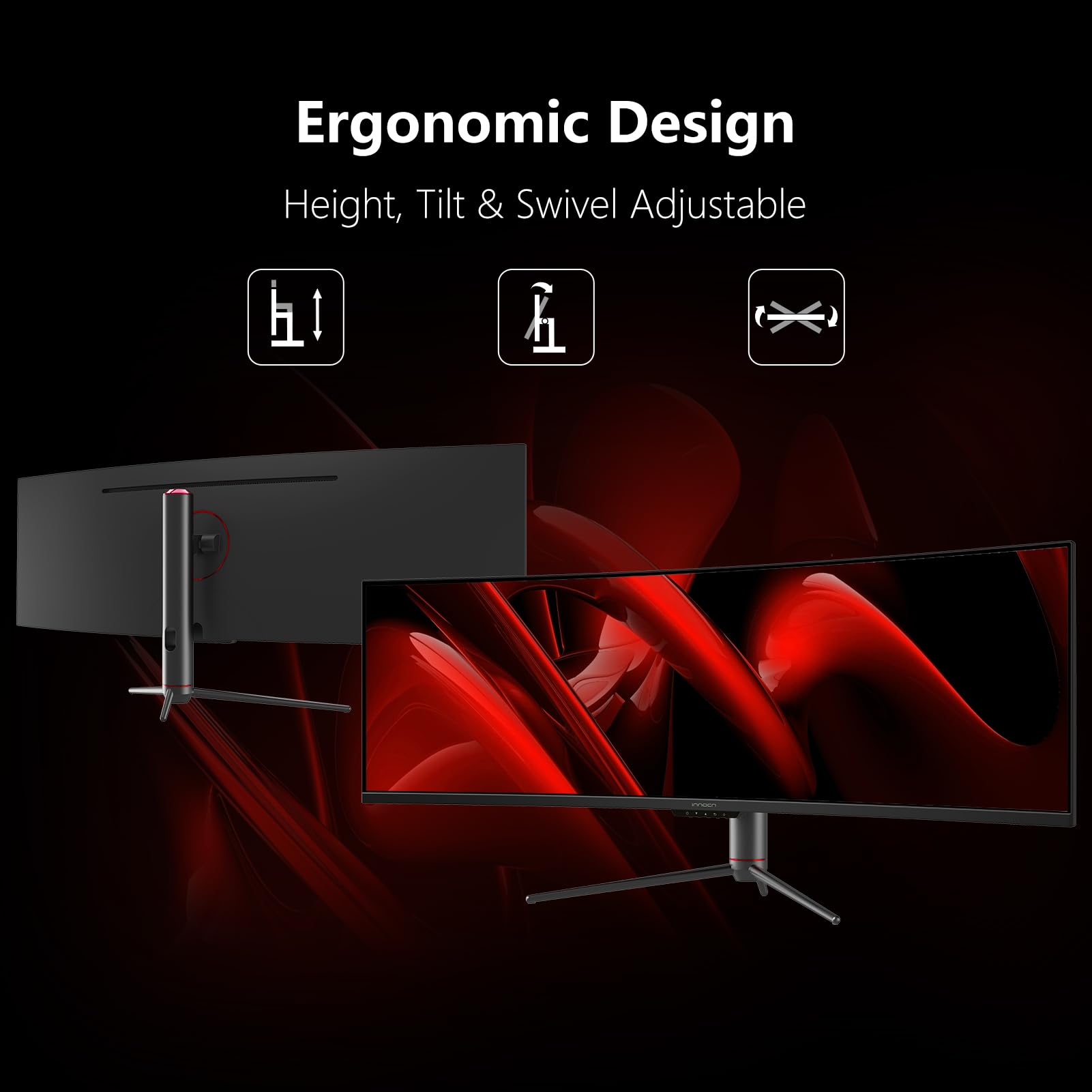 INNOCN 49" Curved Ultrawide Gaming Monitor, 120Hz QHD 5120x1440, HDR400, USB-C, Model 49C1R