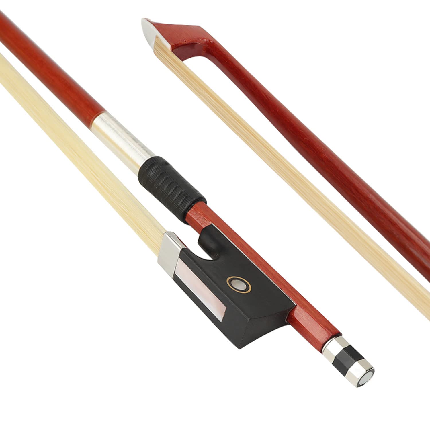 Lms Violin Bow Full Size 4/4 Brazilwood Violin Bows Lightweight Bow Well Balance Fiddle Bow