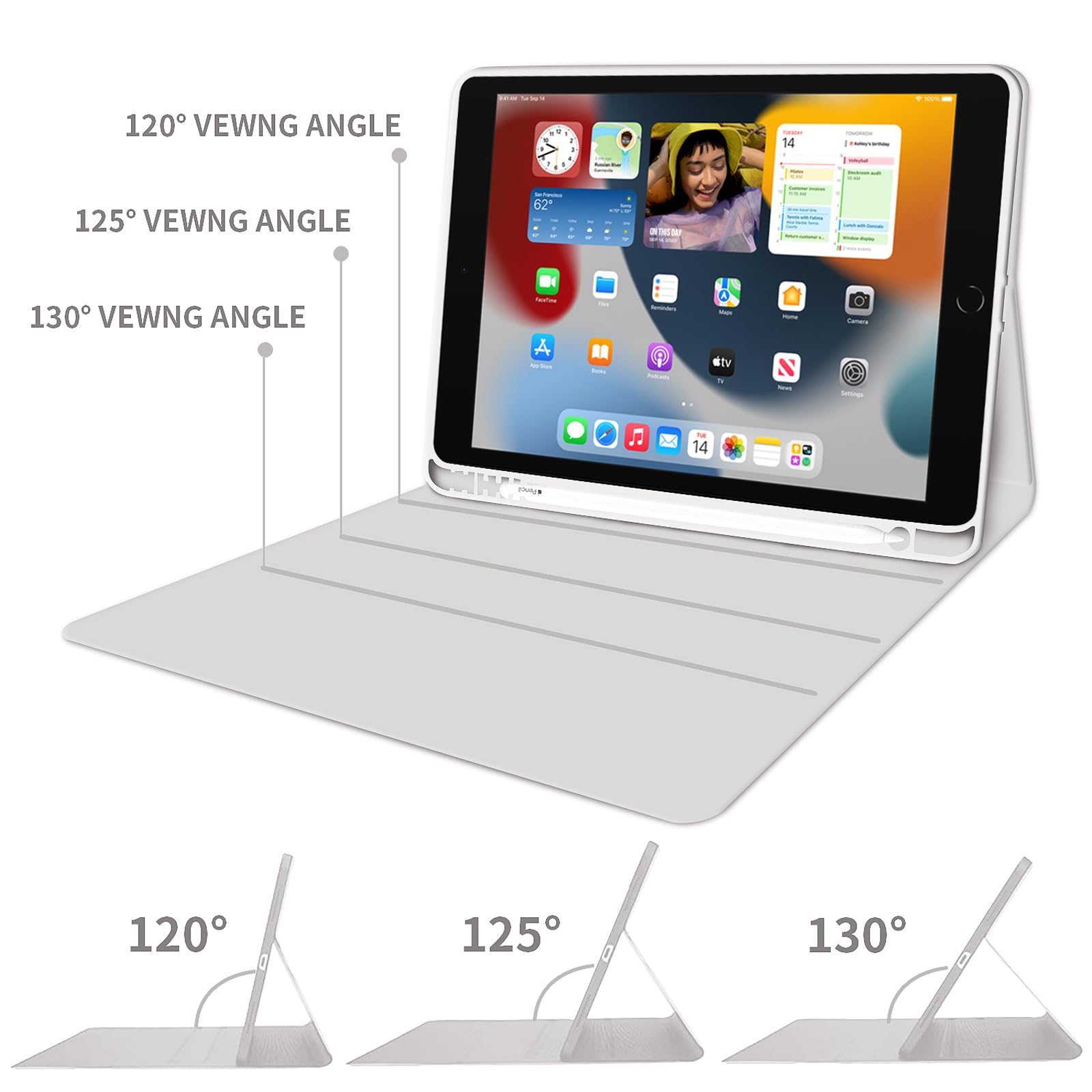 Kenke Ipad Keyboard Case For Ipad 9.7 Inch 2018 (6Th Gen) / Ipad 2017 (5Th Gen) / Ipad Air 2/1, Lightweight Smart Ipad Cover Wit