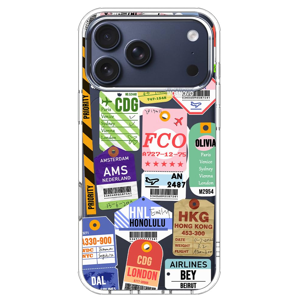 MOSNOVO for iPhone 17 Pro Max Case | Compatible with Magsafe | Military Grade 6.6ft Drop Tested | Camera Control | Clear with Ai