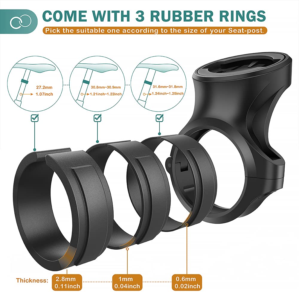 Tusita Seat Post Quarter Turn Mount Compatible With Garmin Varia Rtl510 Rtl515 Rvr315 Rearview   Fit 27.2Mm 30.9Mm 31.6Mm Bars S