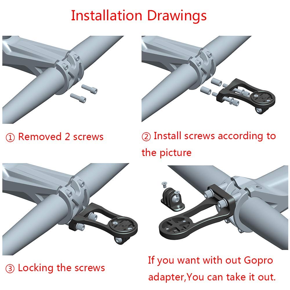 Panmout Extended Out Front Mount, Bike Handlebar Mount For Niterider Adapter, Sports Action Camera,Garmin Edge 25 130 200 500 51