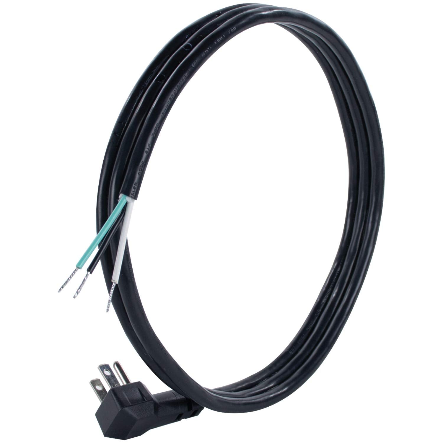 Certified Appliance Accessories 15 0336 10 Amp Appliance Power Cord, 6 Feet, 3 Wires, Grounded, Right Angle Plug Head
