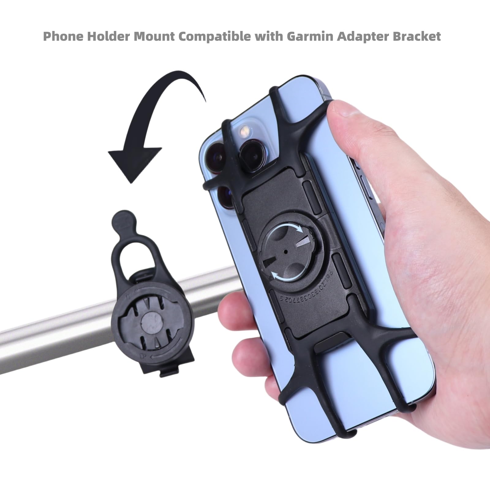 Nelbons Bike Phone Holder Compatible With Most Phones,Compatible With Garmi N Bicycle Bracket Mount Adapter,Detachable Universal