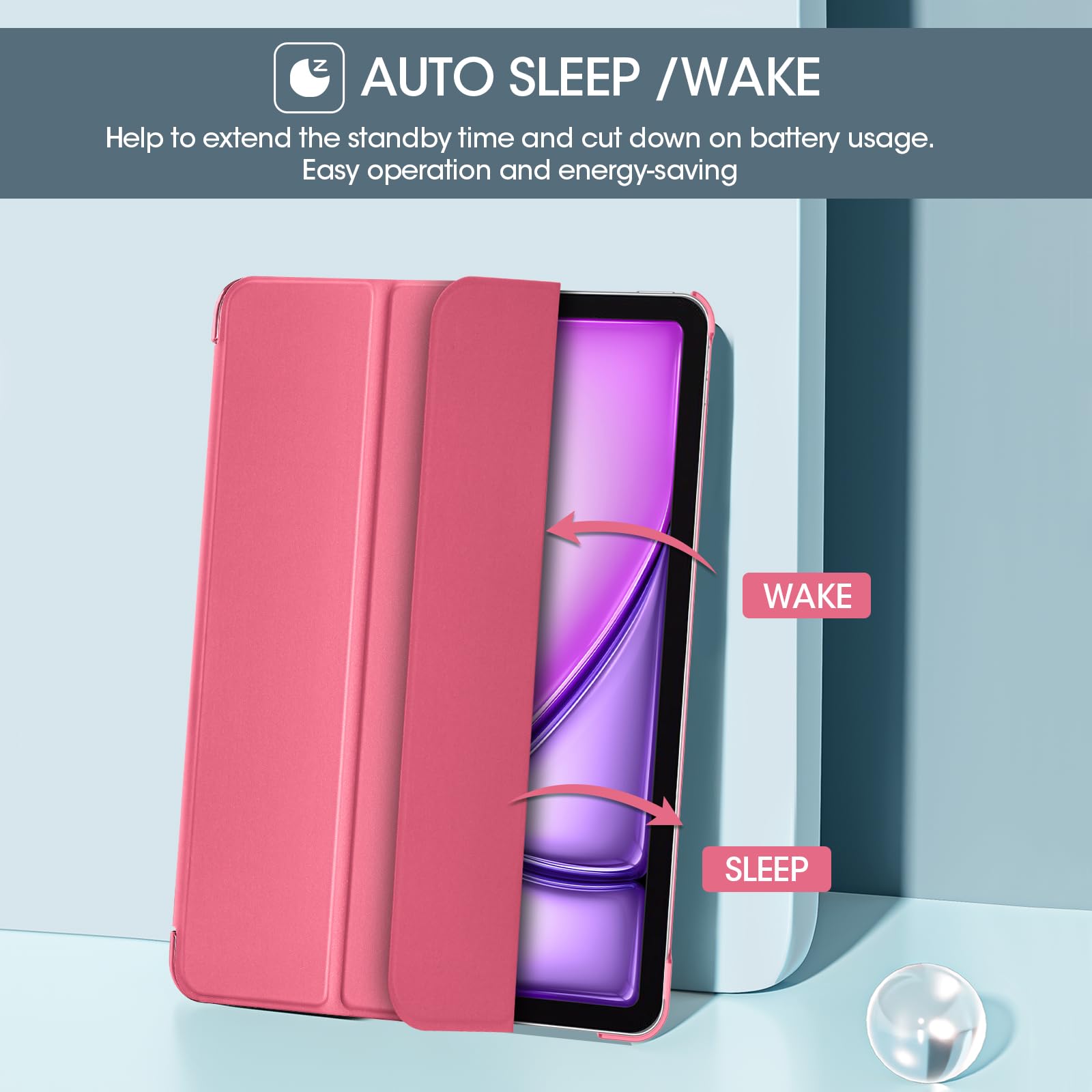 Procase For Ipad Air 13 Inch Case 2024 M2, 13'' Ipad Air Case 2024 Air M2 13 Cover, Slim Stand Translucent Hard Shell Back Folio