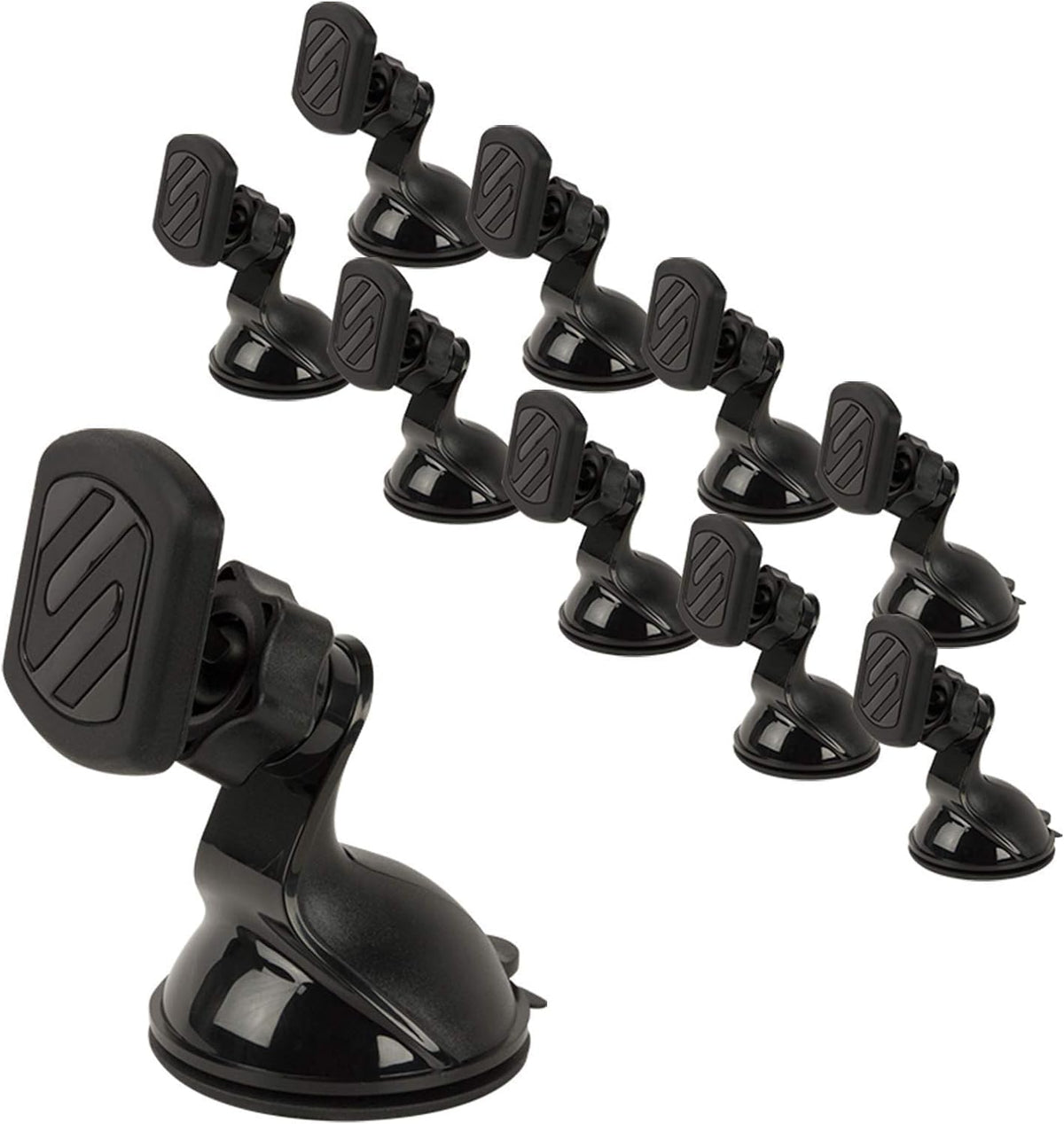 Scosche Magwsm 10Pkflt Magicmount Magnetic Suction Cup Phone Mount For Car Dashboard Or Windshield, 360 Adjustable Magnet Head,