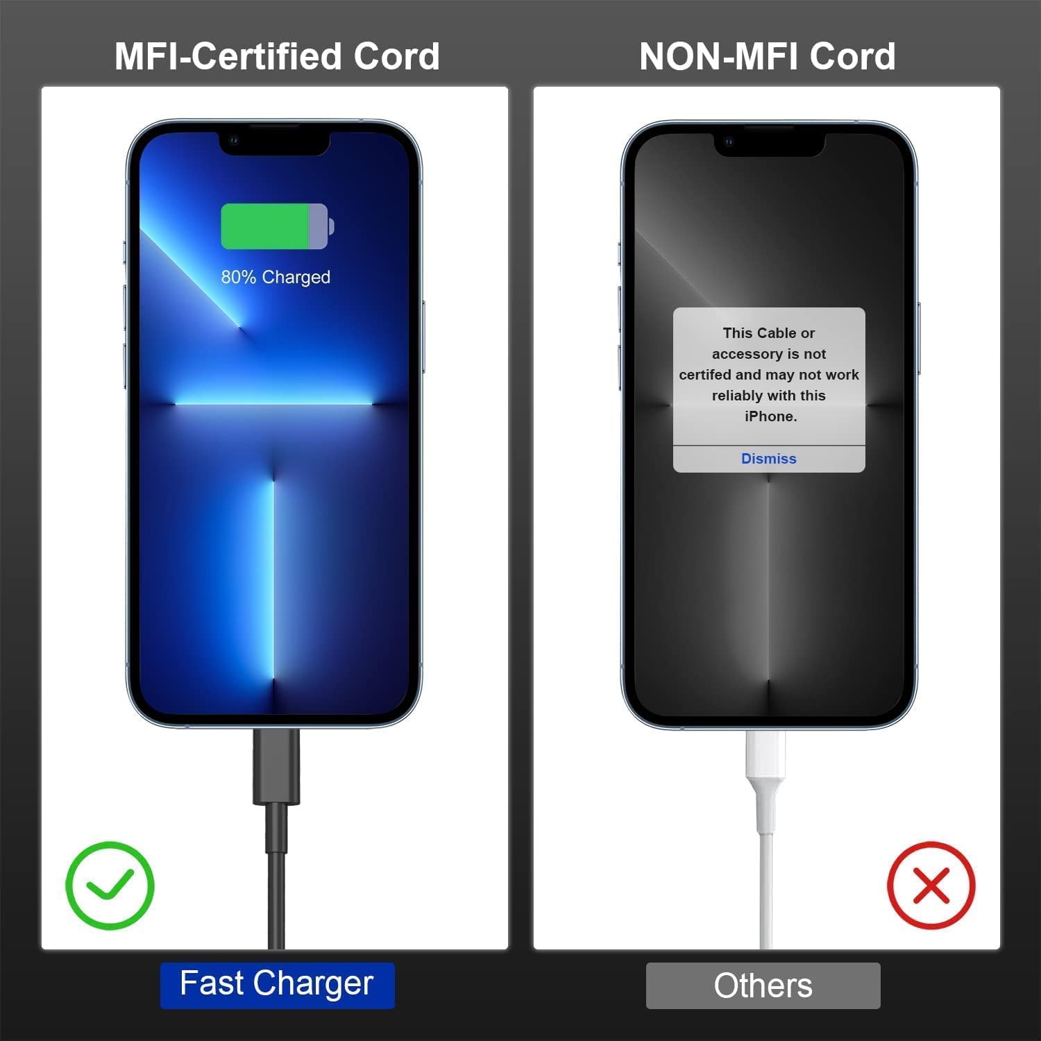 2Pack Black Fast Charger Cable 10Ft [Apple Mfi Certified], Usb Type C To Lightning Cable 10 Foot For Apple Iphone 14/13 12 11 Pro Xr Xs Max X 8 Plus