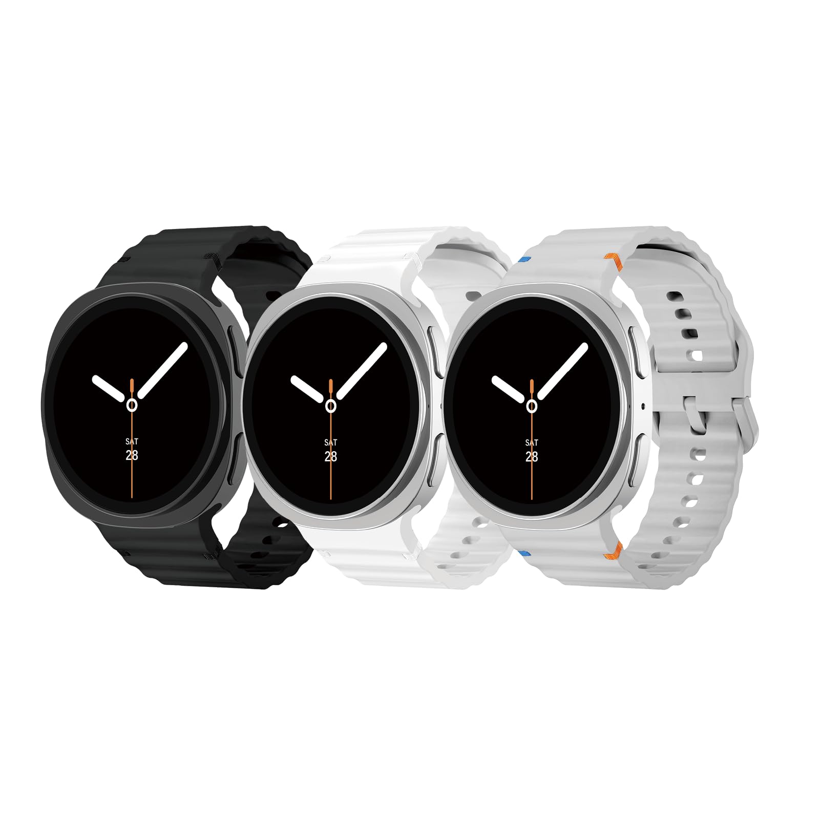 Sport Band for Samsung Galaxy Watch 8 Band 40mm 44mm/8 Classic 46mm for Men Women,Soft Silicone Replacement Strap Wristband for 