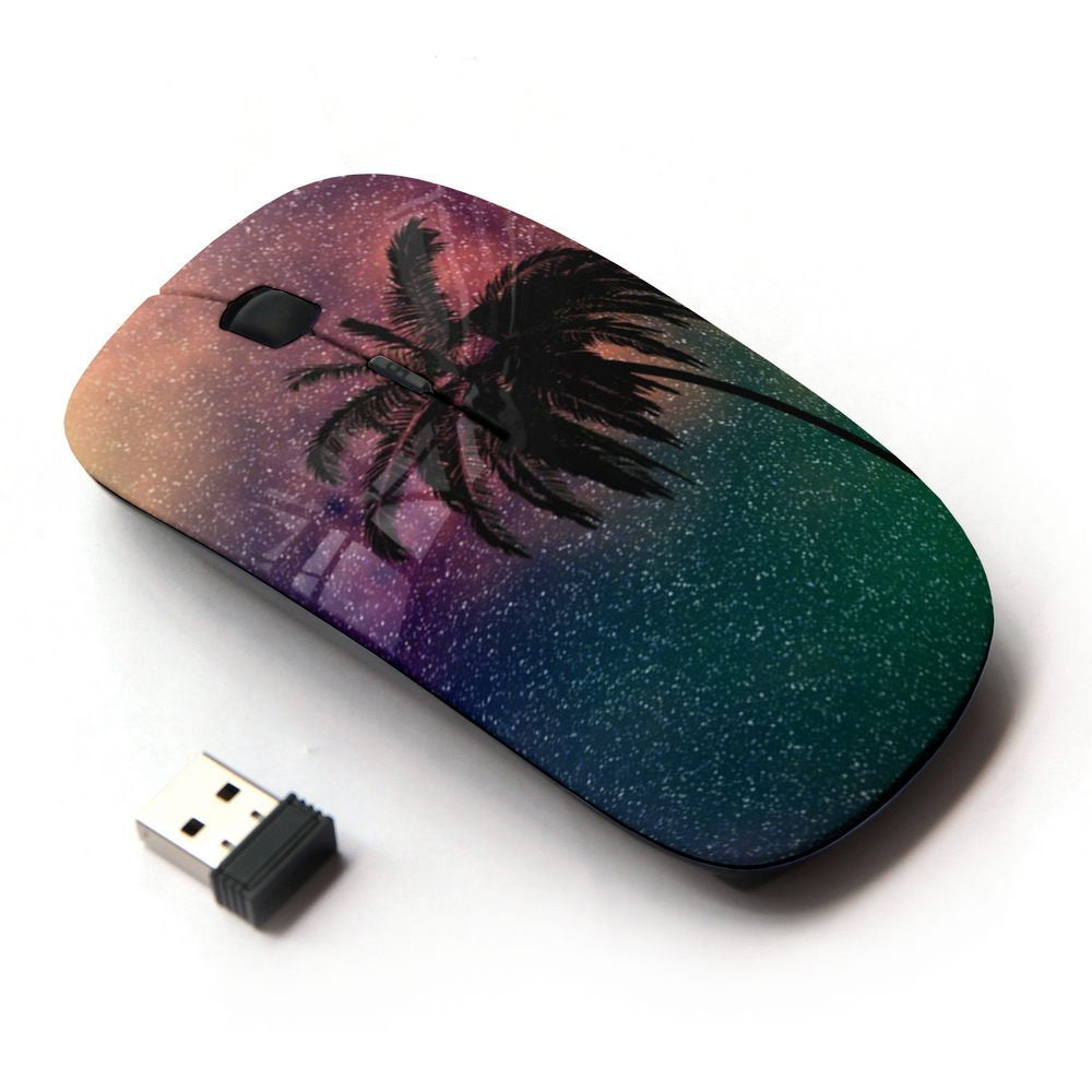 Koolmouse [ Optical 2.4G Wireless Mouse [ Palm Tree Stars Purple Miami California ]