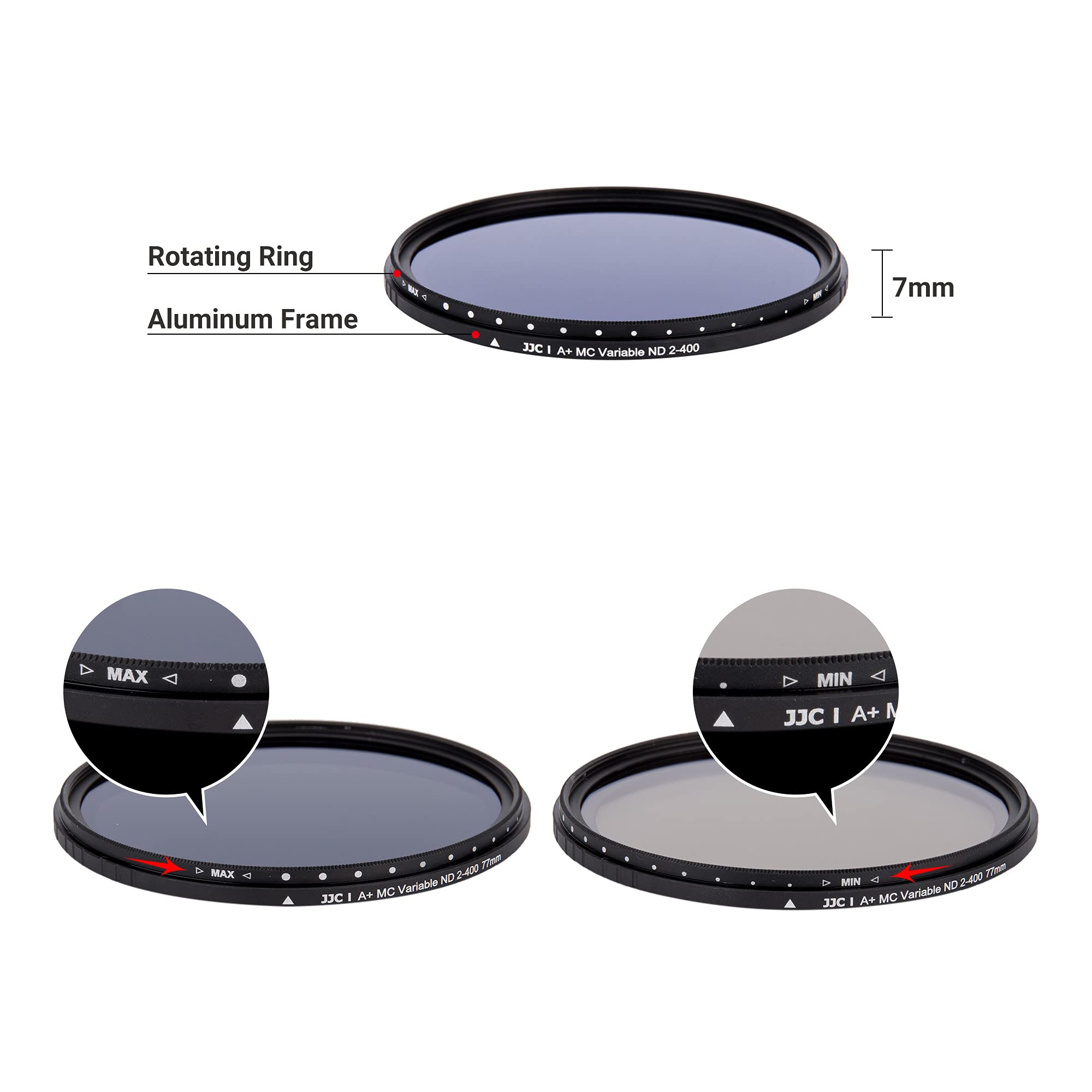 Jjc 49Mm Variable Neutral Density Filter Nd2 To Nd400, Slim Fader Nd Filter For Canon Eos M6, M6 Mark Ii, M5, M50, M50 Mark Ii,