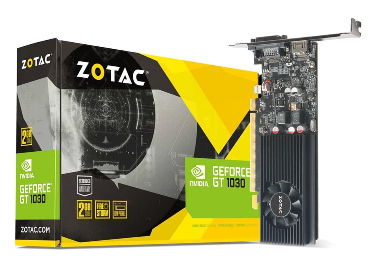 ZOTAC GeForce GT 1030 2GB GDDR5 64bit PCIe 3.0 DirectX 12 HDCP Ready Low Profile Video Card ZTP10300A10L