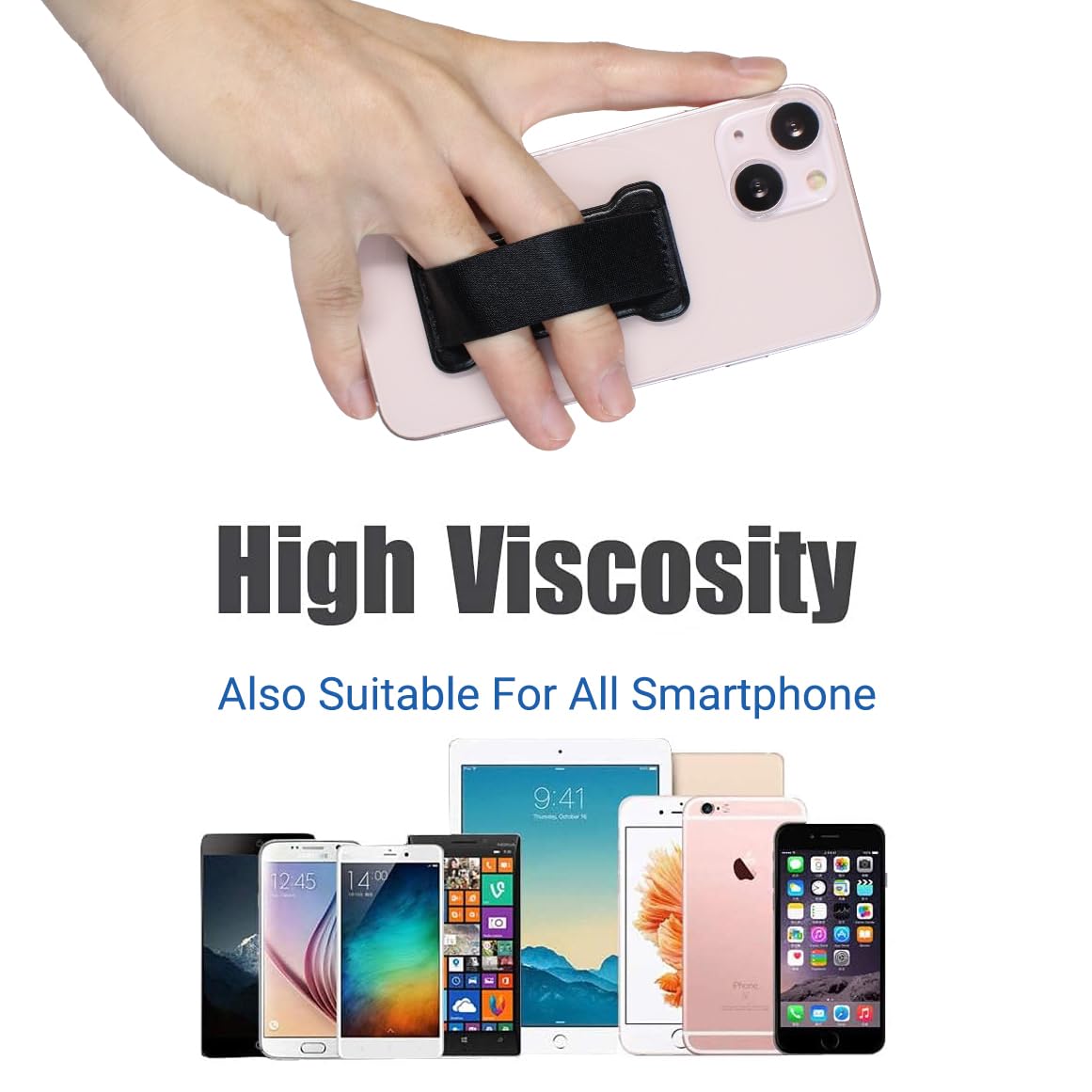 Wuoji Phone Grip Holder For Hand, Universal Finger Strap Phone Holder, Finger Selfie Grip Compatible With Most Smartphones (Gary