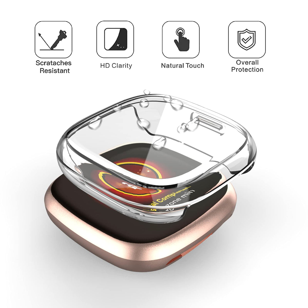 Fitbit Sense 2 Screen Protector TPU Soft Protective Case For Fitbit Versa 2 & Versa 3 | Ultra Slim, Shockproof, With Screen Protector Fitbit Versa Case - Foto 6